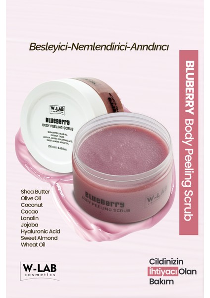Kozmetik Blueberry Body Peeling Scrub 250 ml