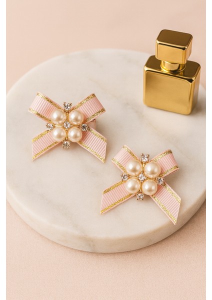 Fiyonk Desenli Inci Detaylı Kadın Pens Toka