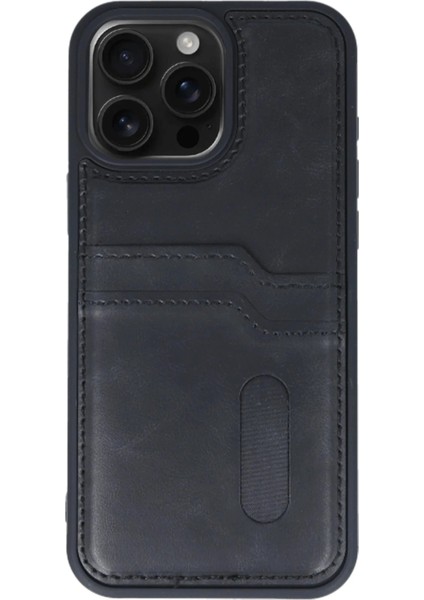 iPhone 14 Pro Max Kılıf Sara Kartvizitli Deri Kılıf - Siyah fiyatları