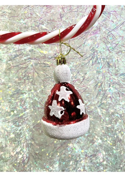 6'lı Yılbaşı Şapkası Süsü, Kırmızı Renk, Neşe ve Eğlence Dolu Kutlamalar Için Ideal