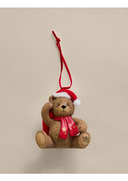 Sevimli Ayıcık Yılbaşı Ağacı Süsü, Kahverengi, Dekoratif ve Şık Tasarım