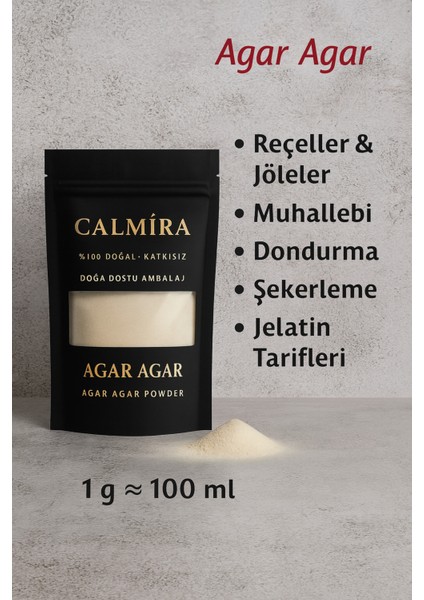 Agar Agar (900 Blom) 85GR Su Yosunu Özütü (Bitkisel Jelatin)