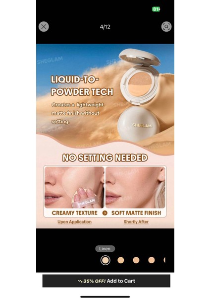Lock & Go Long Lasting Cushion Foundation Linen fiyatları
