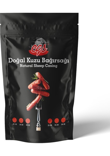 Doğal Kuzu Bağırsağı 26/28 mm 90 Metre Sosis Yapımı Için (29 kg Et Kapasitesi)
