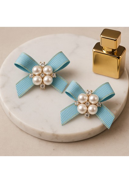 Fiyonk Desenli Inci Detaylı Kadın Pens Toka