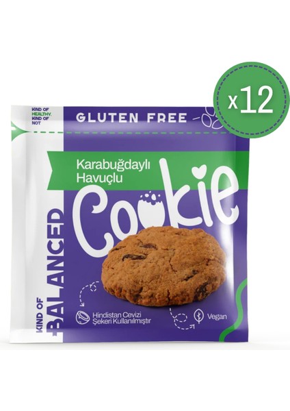 Glütensiz Karabuğdaylı Havuçlu Cookie 60 gr x 12 Adet