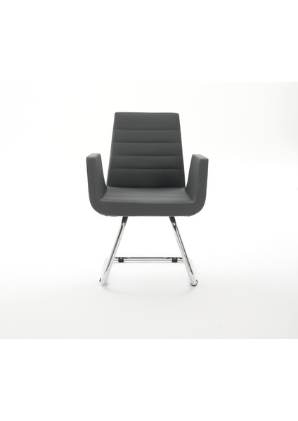 Krom Metal U Sabit Ayaklı Deri Döşeme | Ofis Koltuğu, Bekleme Koltuğu, Misafir Koltuğu Maria