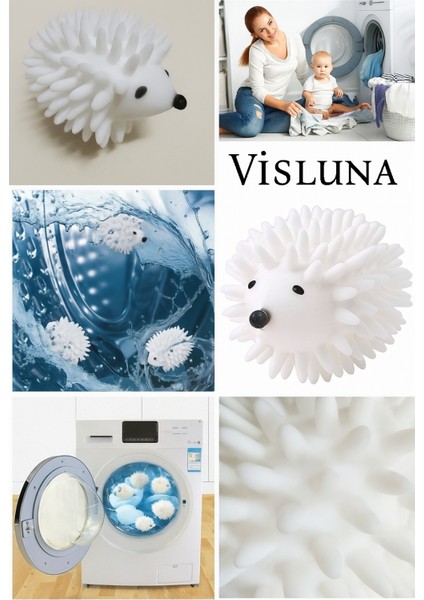 2'li Kirpi Model Çamaşır Kurutma Topu Tüy Toplayıcı Kırışık Önleyici