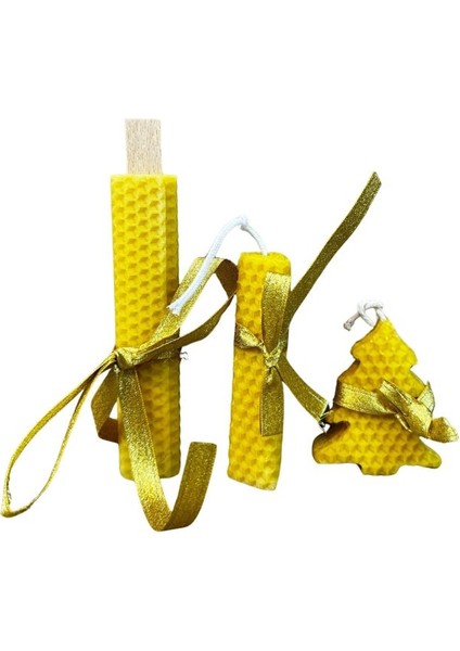 0980 El Yapımı 3'lü Set Doğal Balmumu - 13 cm / 9 cm / 7 cm fırsatları