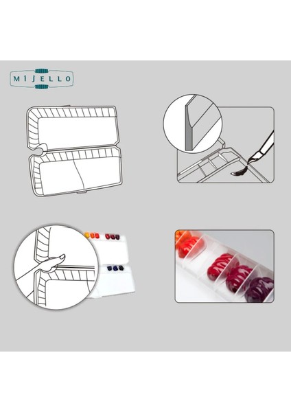 Mijello Bulletproof Glass Kapaklı Palet 38 Godeli indirimleri