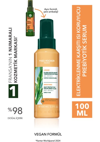 Elektriklenme Karşıtı Isı Koruyucu Prebiyotik Serum - Asi ve Kabarık Saçlar/lissage - Vegan