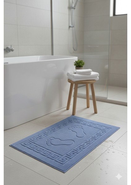 3'lü Ayak Izli Bukle Ayak Havlusu Seti 250 Gram - Paspas Banyo Seti (3 Adet)