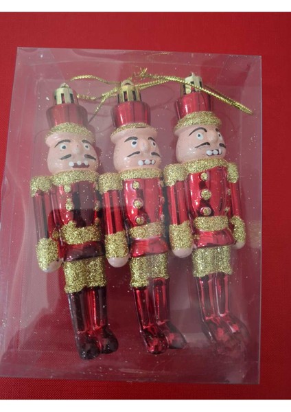 Yılbaşı Süsü Kurşun Asker Seti, Kırmızı, 3'lü, Şık ve Eğlenceli Dekorasyon Takımı fiyatları