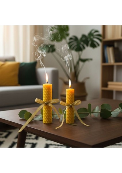 2151 El Yapımı 2'li Set Doğal Balmumu - 11 cm / 9 cm