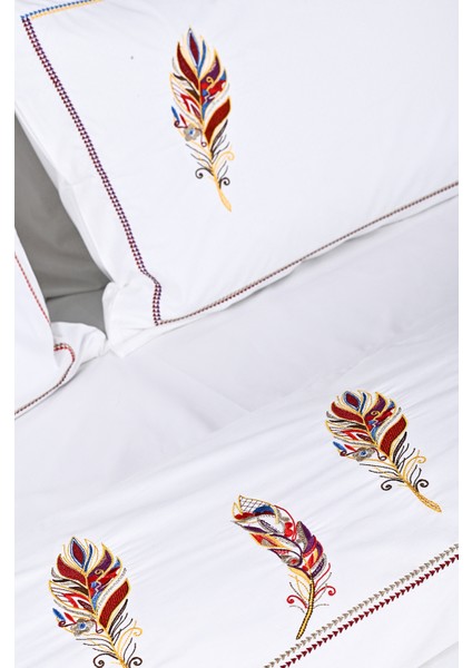 Yaprak Nakışlı %100 Pamuk Nevresim Takımı fiyatları