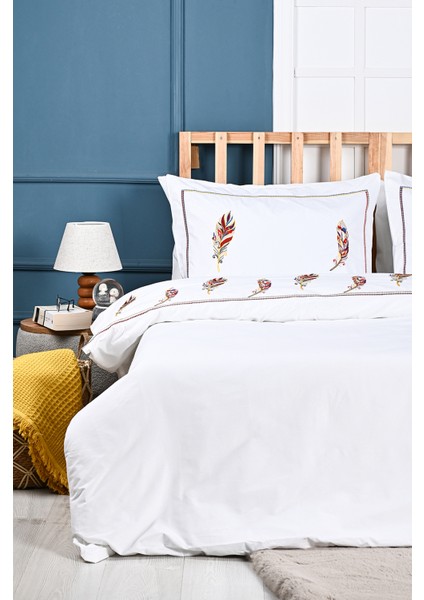 Yaprak Nakışlı %100 Pamuk Nevresim Takımı modelleri