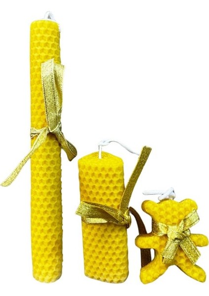 4107 El Yapımı 3'lü Set Doğal Balmumu - 20 cm / 9 cm / 6 cm fırsatları