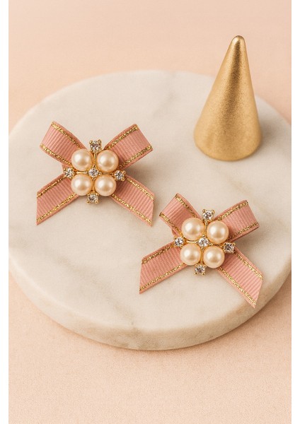 Fiyonk Desenli Inci Detaylı Kadın Pens Toka