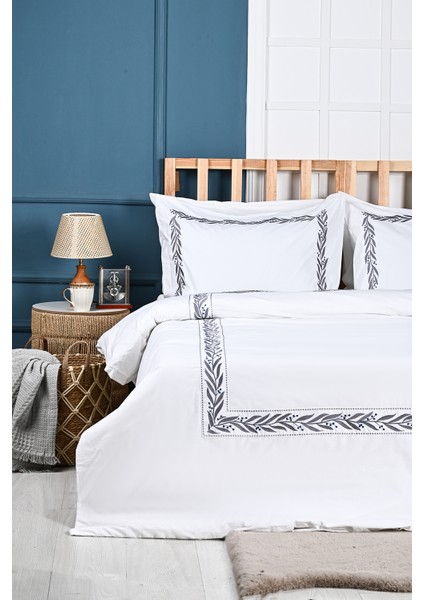 Linda Nakışlı %100 Pamuk Nevresim Takımı