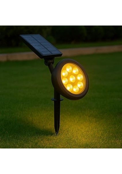 18W Güneş Enerjili Bahçe Armatürü - 9 LED 3200K Günışığı, IP65 Su Geçirmez Solar Spot Lamba, 200 Lümen, Kazıklı Veya Duvara Montaj, Açılı Aydınlatma fiyatları