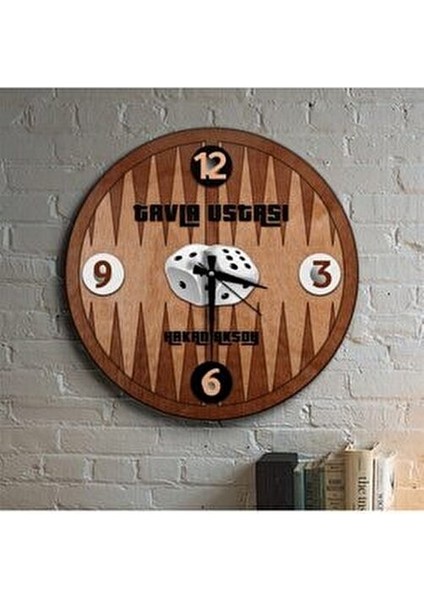 Kişiye Tavla Ustası Ahşap Duvar Saati Dikey Şekilde Antik Eser Temalı Dekoratif Ürün - 1 fiyatları