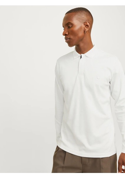 Jprccrodney Ls Polo Yaka Beyaz Erkek Sweat Shirt 12259645