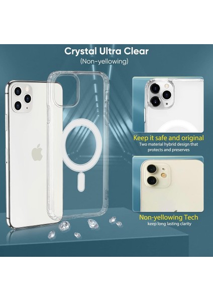 Iphone 11 Uyumlu Sararmaz Sert Şeffaf Magsafe Özellikli Kılıf fiyatları