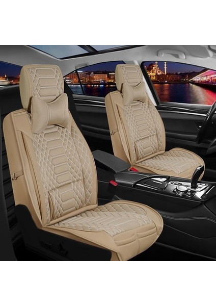 Aldysm Volkswagen Bora Lüx Deri Oto Koltuk Kılıfı Ön Arka Takım (Royal) Bej modelleri