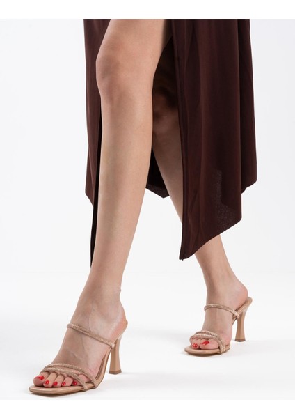 Alvina Nude Taşlı Ince Bantlı Kadın Topuklu Terlik modelleri