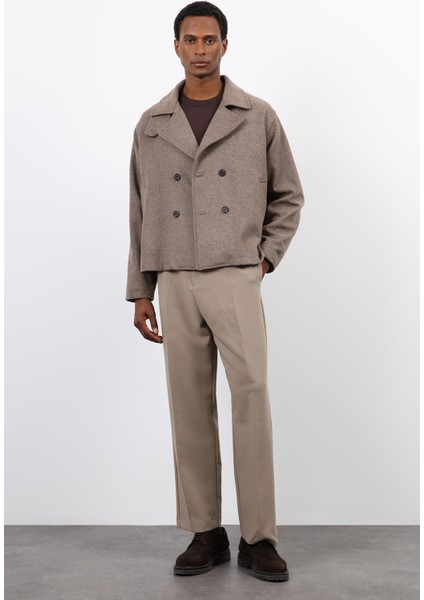 Vizon Kruvaze Kapama Kısa Erkek Kaban