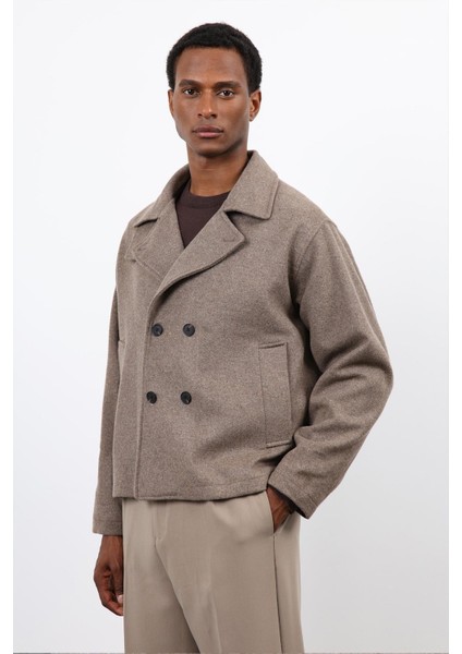 Vizon Kruvaze Kapama Kısa Erkek Kaban modelleri