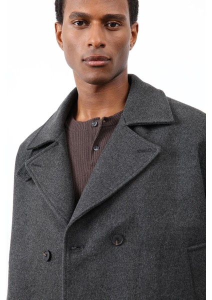 Antrasit Kruvaze Kapama Kısa Erkek Kaban fırsatları