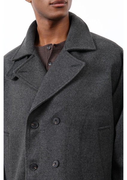 Antrasit Kruvaze Kapama Kısa Erkek Kaban indirimleri