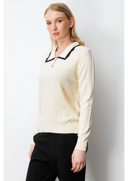 Yakası Aksesuar Detaylı Triko Kazak 65363-26K fiyatları