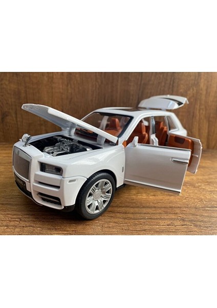 Rolls Royce Cullinan Diecast 1.24 Metal Araba 6 Kapı Bagaj Kaput Açılır Farlar Yanar