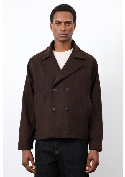 Kahve Kruvaze Kapama Kısa Erkek Kaban fırsatları