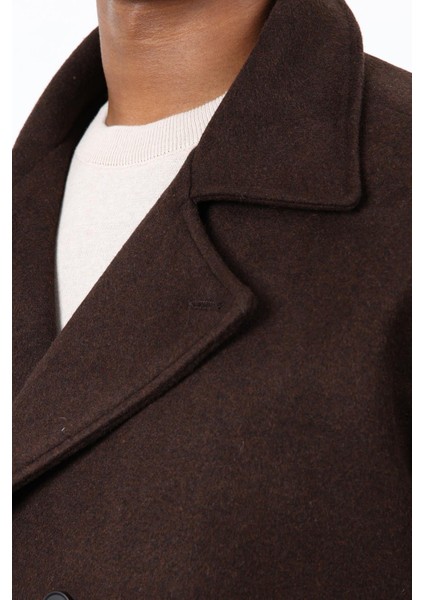 Kahve Kruvaze Kapama Kısa Erkek Kaban indirimleri