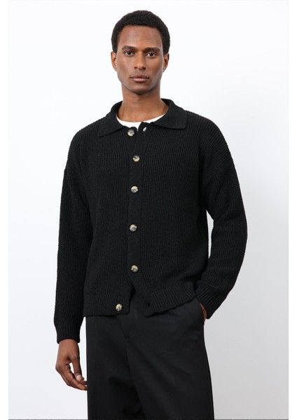 Siyah Örme Triko Erkek Hırka modelleri