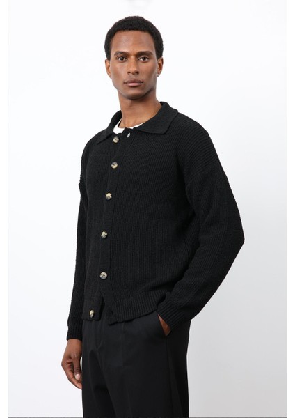 Siyah Örme Triko Erkek Hırka indirimleri