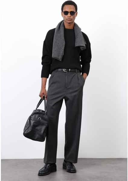 Siyah Örme Triko Erkek Kazak