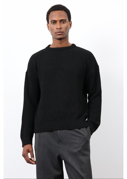 Siyah Örme Triko Erkek Kazak indirimleri