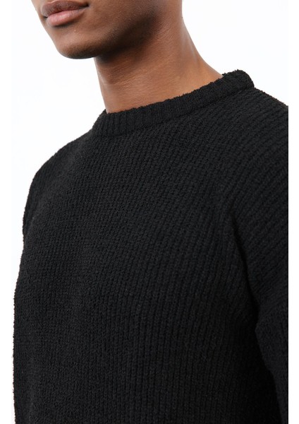 Siyah Örme Triko Erkek Kazak