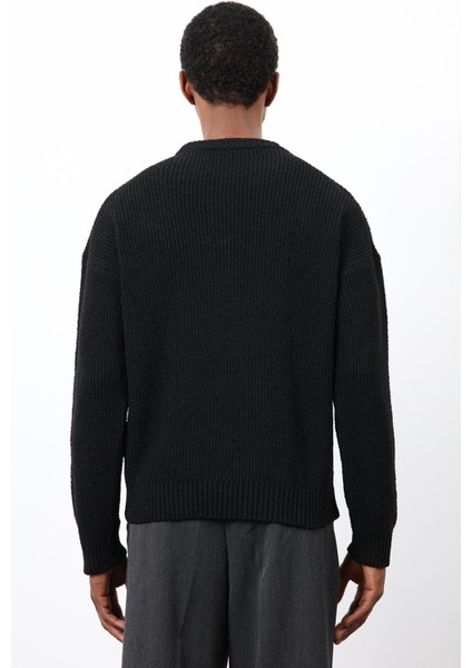 Siyah Örme Triko Erkek Kazak