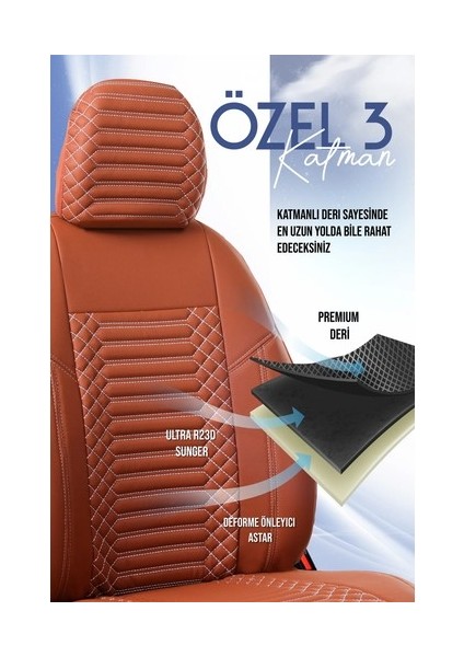 Aldysm Fiat Tipo Lüx Full Deri Oto Koltuk Kılıfı Ön Arka Takım (Exclusive) Tarçın fırsatları