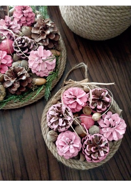 2li Pembe Kozalak Dekoratif Duvar Süsü fırsatları