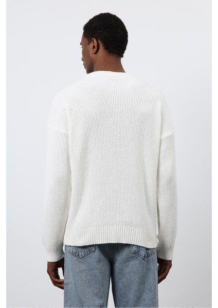 Ekru Örme Triko Erkek Kazak