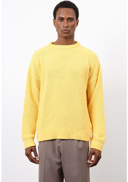 Sarı Örme Triko Erkek Kazak modelleri