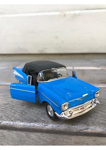 Welly 1957 Chevrolet Bel Air Diecast Metal Araba Model Araba Oyuncak Araba Çek Bırak Araba 12 cm indirimleri