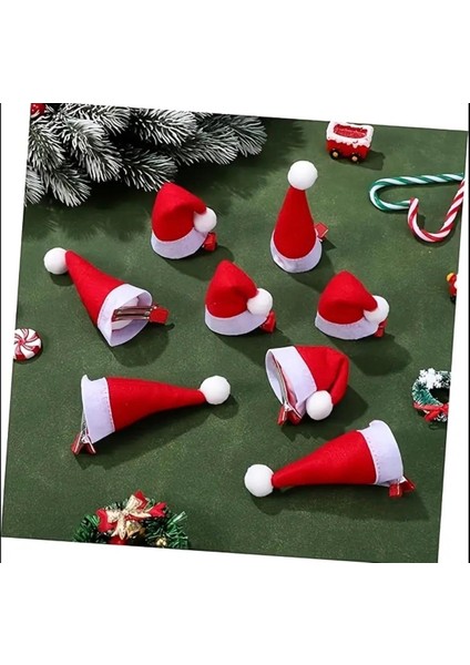 2'li Yılbaşı Noel Şapkalı Saç Tokaları