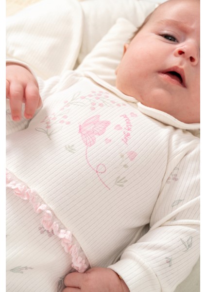 %100 Organik Pamuk Pretty Girl Kız Bebek Lüx Tulum